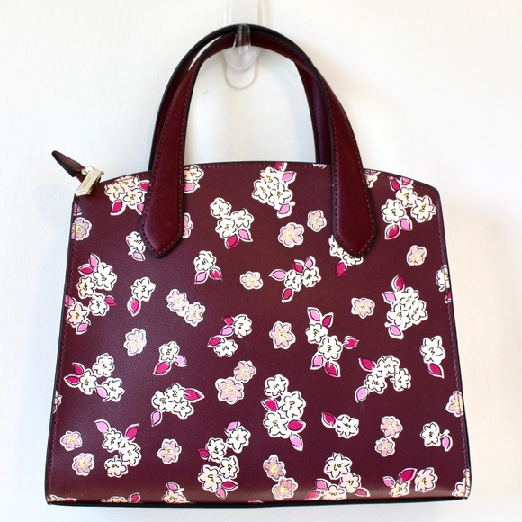 Kate Spade Tinsel Frosted Floral Berry Satchel - Picture 3 of 3
